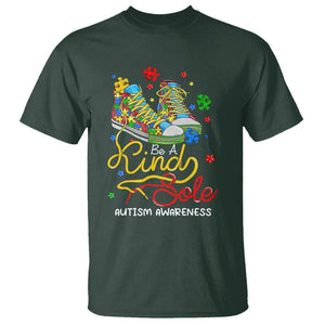 Autism Awareness T Shirt Be A King Sole Puzzle Shoe TS09 Dark Forest Green Printyourwear