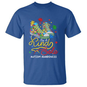 Autism Awareness T Shirt Be A King Sole Puzzle Shoe TS09 Royal Blue Printyourwear