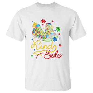 Autism Awareness T Shirt Be A King Sole Puzzle Shoe TS09 White Printyourwear