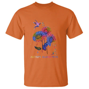 Autism Awareness T Shirt Colorful Sunflower With Bird Spectrum Ribbon TS01 Orange Printyourwear