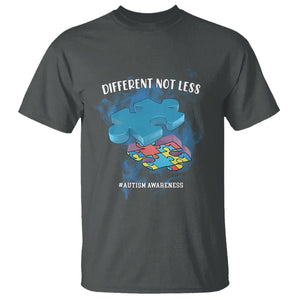 Autism Awareness T Shirt Different Not Less Support Spectrum Puzzle Piece TS02 Dark Heather Printyourwear