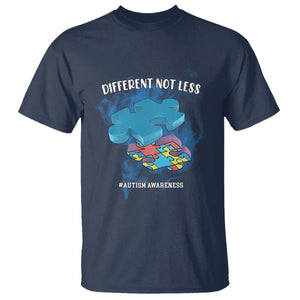 Autism Awareness T Shirt Different Not Less Support Spectrum Puzzle Piece TS02 Navy Printyourwear