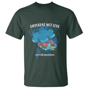 Autism Awareness T Shirt Different Not Less Support Spectrum Puzzle Piece TS02 Dark Forest Green Printyourwear