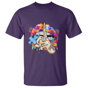 Autism Awareness T Shirt Don't Jundge What You Don't Understand Puzzle Lip TS09 Purple Printyourwear