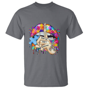 Autism Awareness T Shirt Don't Jundge What You Don't Understand Puzzle Lip TS09 Charcoal Printyourwear