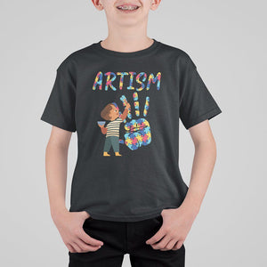 Autism Awareness T Shirt For Kid Artism Puzzle Boys Men Artist Autistic TS09 Black Printyourwear