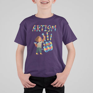 Autism Awareness T Shirt For Kid Artism Puzzle Boys Men Artist Autistic TS09 Purple Printyourwear