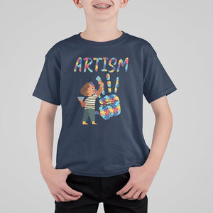 Autism Awareness T Shirt For Kid Artism Puzzle Boys Men Artist Autistic TS09 Navy Printyourwear