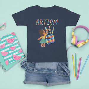 Autism Awareness T Shirt For Kid Artism Puzzle Girls Women Artist Autistic TS09 Navy Printyourwear