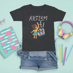 Autism Awareness T Shirt For Kid Artism Puzzle Girls Women Artist Autistic TS09 Black Printyourwear