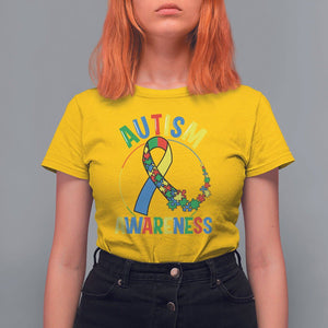 Autism Awareness T Shirt For Women Spectrum Ribbon TS01 Daisy Printyourwear