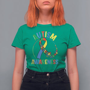 Autism Awareness T Shirt For Women Spectrum Ribbon TS01 Irish Green Printyourwear