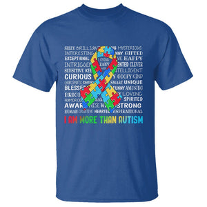 Autism Awareness T Shirt I Am More Than Autism Brilliant Strong Unique Brave Happy Creative TS09 Royal Blue Printyourwear