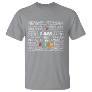 Autism Awareness T Shirt I Am More Than Autism Brilliant Strong Unique Brave Happy Creative TS09 Sport Gray Printyourwear