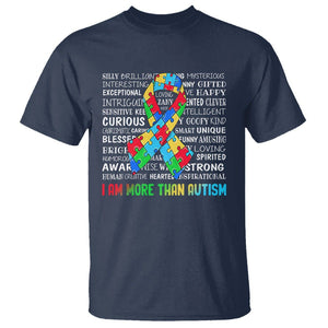 Autism Awareness T Shirt I Am More Than Autism Brilliant Strong Unique Brave Happy Creative TS09 Navy Printyourwear