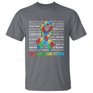 Autism Awareness T Shirt I Am More Than Autism Brilliant Strong Unique Brave Happy Creative TS09 Charcoal Printyourwear