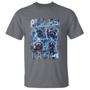 Autism Awareness T Shirt Rizz Em With The Tism Funny Meme Autistic Raccoon TS09 Charcoal Printyourwear