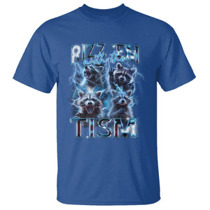 Autism Awareness T Shirt Rizz Em With The Tism Funny Meme Autistic Raccoon TS09 Royal Blue Printyourwear