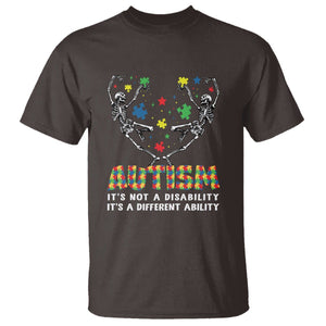 Autism Awareness T Shirt Skeleton It's Not A Disability It's A Different Ability TS09 Dark Chocolate Printyourwear