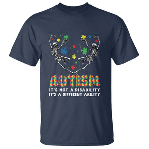 Autism Awareness T Shirt Skeleton It's Not A Disability It's A Different Ability TS09 Navy Printyourwear