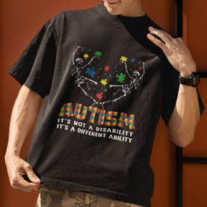 Autism Awareness T Shirt Skeleton It's Not A Disability It's A Different Ability TS09 Printyourwear