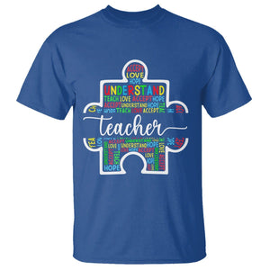 Autism Awareness T Shirt Special Teacher Teach Accept Understand Love TS09 Royal Blue Printyourwear