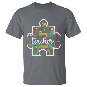 Autism Awareness T Shirt Special Teacher Teach Accept Understand Love TS09 Charcoal Printyourwear