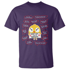 Autism Awareness T Shirt What Not To Say To Autistic People Cute Chick TS09 Purple Printyourwear