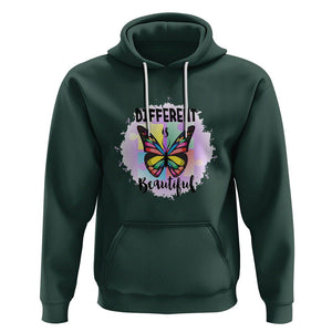 Autism Butterfly Hoodie Different Is Beautiful Autistic Spectrum Puzzle Piece TS02 Dark Forest Green Printyourwear