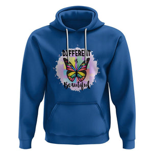 Autism Butterfly Hoodie Different Is Beautiful Autistic Spectrum Puzzle Piece TS02 Royal Blue Printyourwear