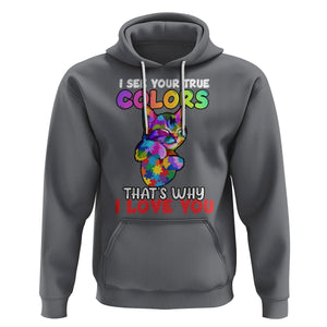 Autism Cat Hoodie I See Your True Colors Embrace Heart Autism Acceptance TS02 Charcoal Printyourwear