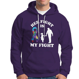 Autism Dad Hoodie Her Fight is My Fight Father And Daughter Fighters TS01 Purple Printyourwear