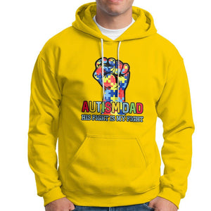 Autism Dad Hoodie His Fight is My Fight Jigsaw Puzzle Raised Fist TS01 Daisy Printyourwear