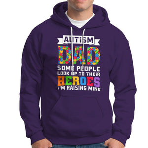 Autism Dad Hoodie Some People Look Up to Their Heroes I'm Raising Mine Puzzle Piece TS01 Purple Printyourwear