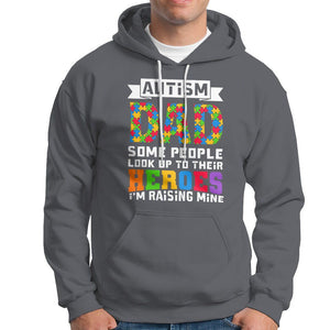 Autism Dad Hoodie Some People Look Up to Their Heroes I'm Raising Mine Puzzle Piece TS01 Charcoal Printyourwear