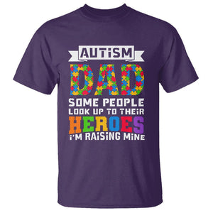 Autism Dad T Shirt Some People Look Up to Their Heroes I'm Raising Mine Puzzle Piece TS01 Purple Printyourwear