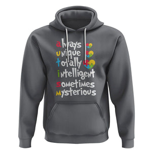 Autism Definition Hoodie Always Unique Totally Intelligent Sometimes Mysterious Puzzle Heart TS01 Charcoal Printyourwear