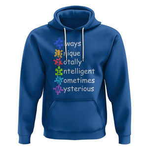 Autism Definition Hoodie Always Unique Totally Intelligent Sometimes Mysterious TS01 Royal Blue Printyourwear