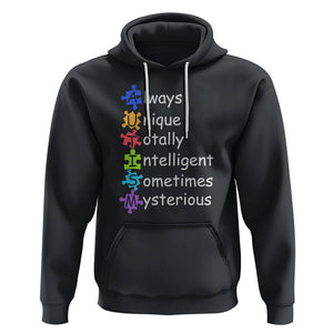 Autism Definition Hoodie Always Unique Totally Intelligent Sometimes Mysterious TS01 Black Printyourwear