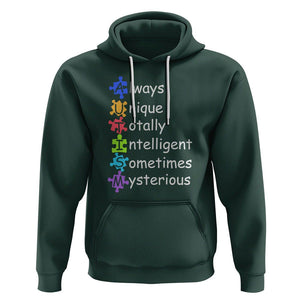 Autism Definition Hoodie Always Unique Totally Intelligent Sometimes Mysterious TS01 Dark Forest Green Printyourwear