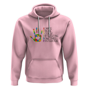 Autism Definition Hoodie Always Unique Totally Interesting Sometimes Mysterious Puzzle Hand TS01 Light Pink Printyourwear