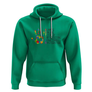 Autism Definition Hoodie Always Unique Totally Interesting Sometimes Mysterious Puzzle Hand TS01 Irish Green Printyourwear