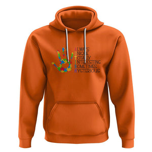 Autism Definition Hoodie Always Unique Totally Interesting Sometimes Mysterious Puzzle Hand TS01 Orange Printyourwear