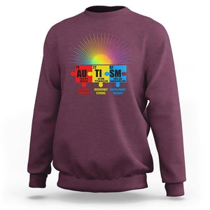 Autism Definition Sweatshirt Chemical Element Periodic Table Puzzle Piece TS02 Maroon Printyourwear