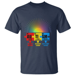 Autism Definition T Shirt Chemical Element Periodic Table Puzzle Piece TS02 Navy Printyourwear