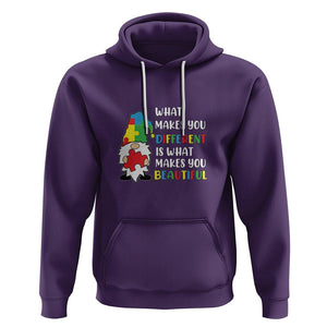 Autism Gnome Hoodie What Makes You Different Makes You Beautiful Puzzle Piece TS02 Purple Printyourwear