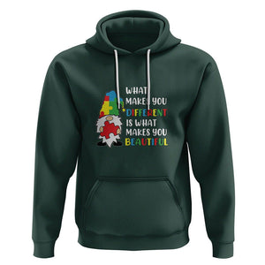 Autism Gnome Hoodie What Makes You Different Makes You Beautiful Puzzle Piece TS02 Dark Forest Green Printyourwear