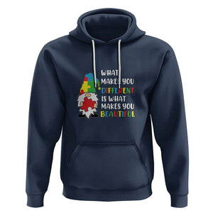 Autism Gnome Hoodie What Makes You Different Makes You Beautiful Puzzle Piece TS02 Navy Printyourwear