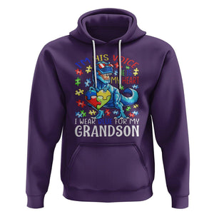 Autism Grandma Hoodie I Am His Voice He Is My Heart I Wear Blue For My Grandson TS01 Purple Printyourwear