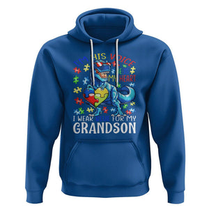 Autism Grandma Hoodie I Am His Voice He Is My Heart I Wear Blue For My Grandson TS01 Royal Blue Printyourwear